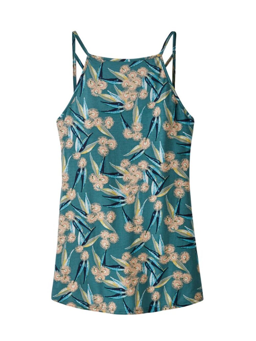 Patagonia Alpine Valley Tank Top - Medium - blue green foliage strappy bra top